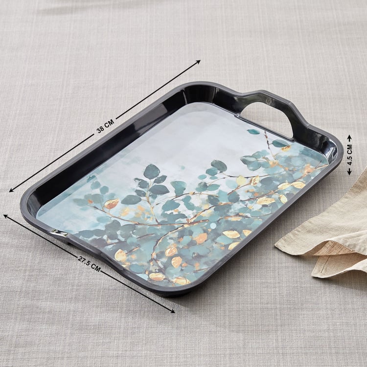 Garnet Melamine Printed Small Serving Tray - 38x27.5cm