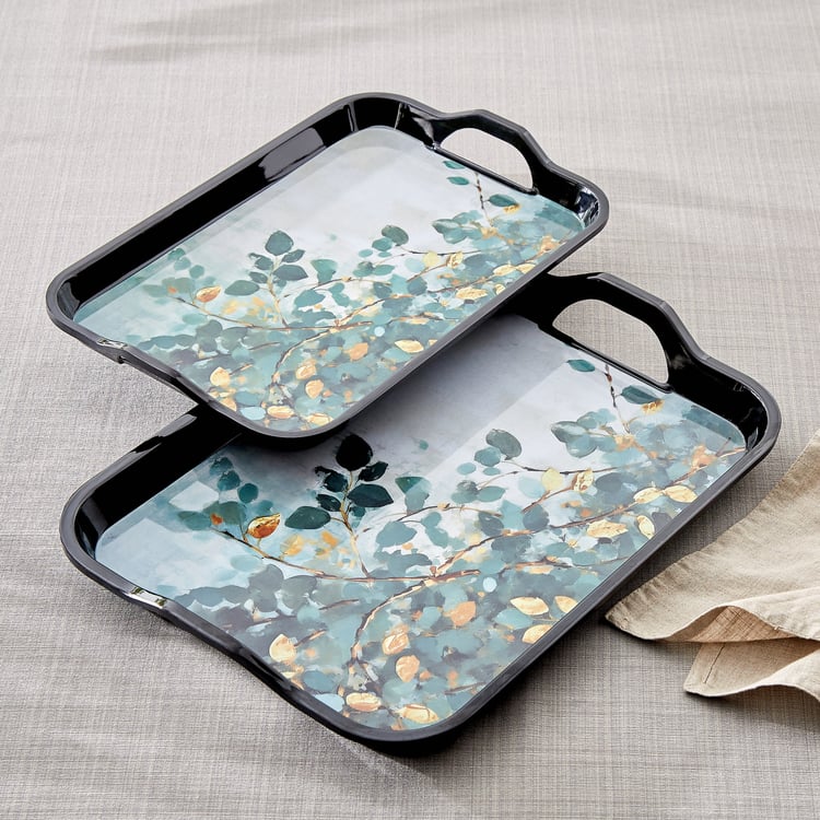 Garnet Melamine Printed Small Serving Tray - 33x22cm