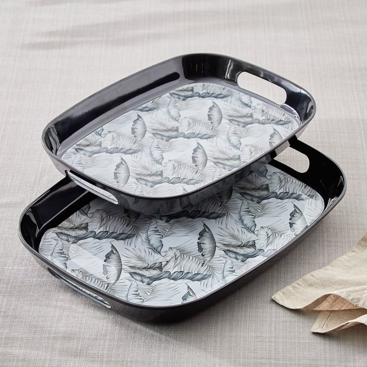 Garnet Melamine Printed Small Serving Tray - 33x24.5 cm