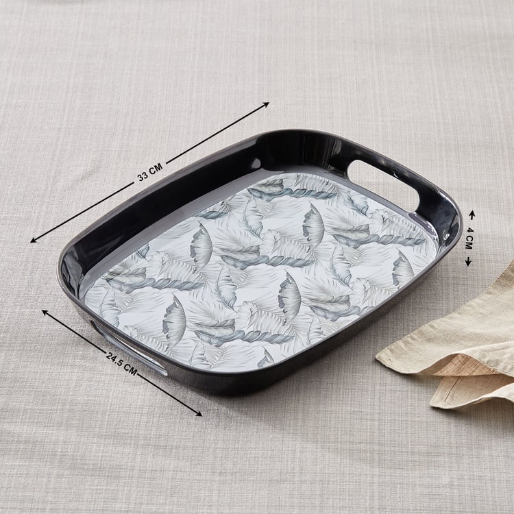 Garnet Melamine Printed Small Serving Tray - 33x24.5 cm