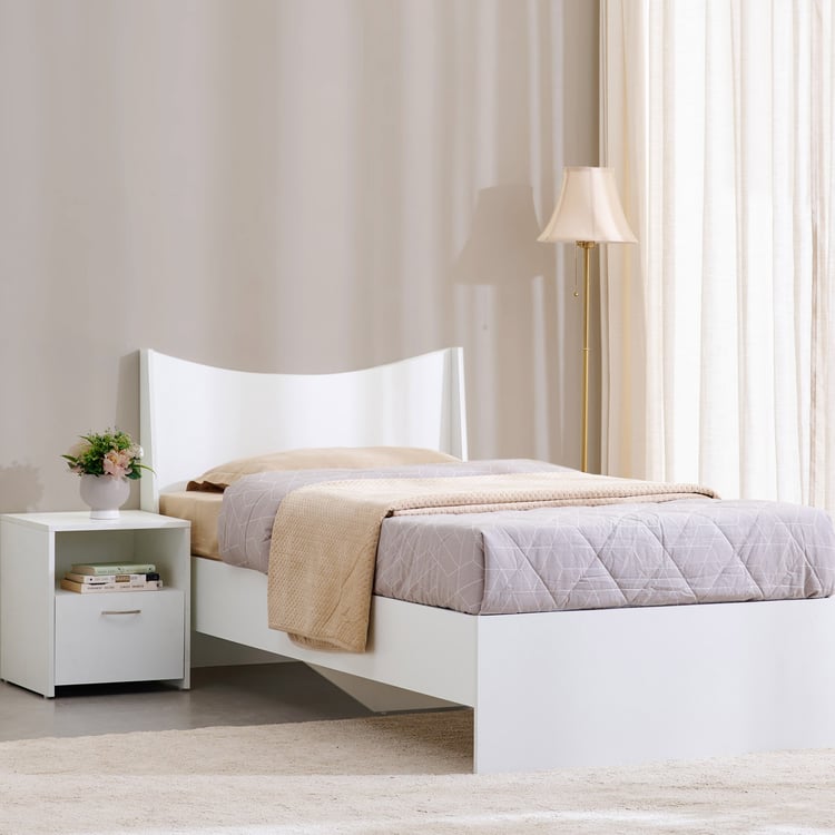 Helios Alton Single Bed with Bedside Table