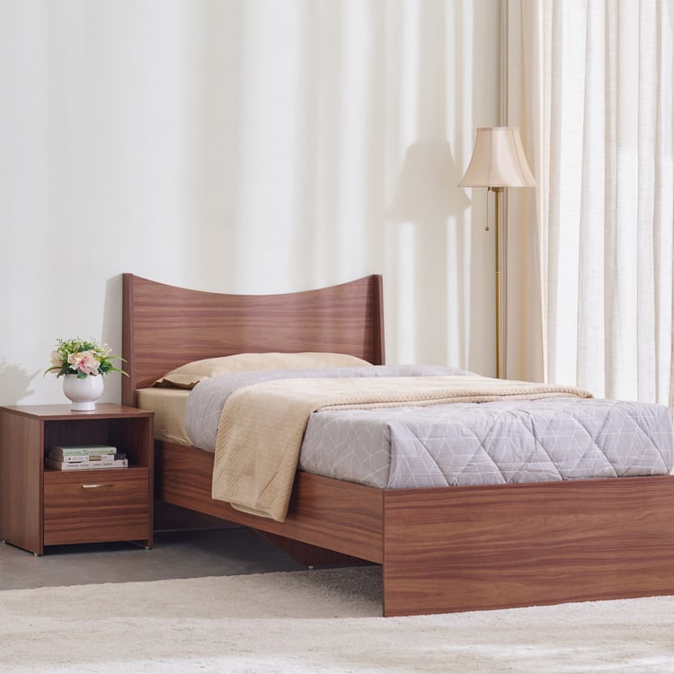 Helios Alton Single Bed with Bedside Table