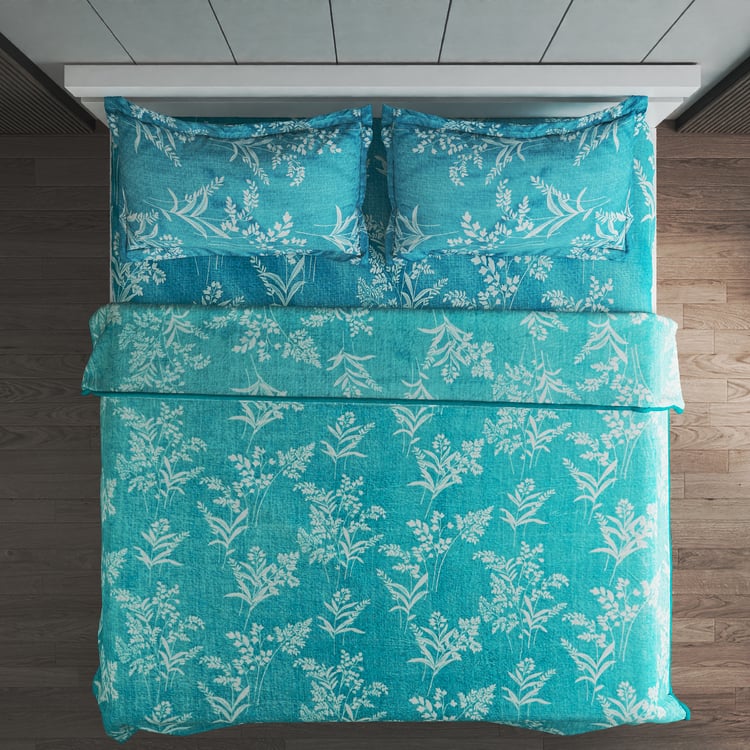 Adiva Fern 4Pcs Printed Double Bed-In-A-Bag Set