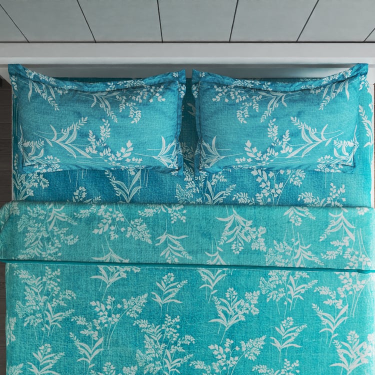 Adiva Fern 4Pcs Printed Double Bed-In-A-Bag Set