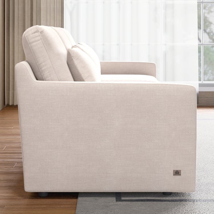 Nolan Fabric 3-Seater Sofa with Cushions - Beige