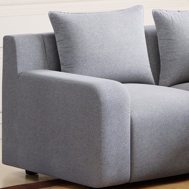 Chrono Fabric 4-Seater Left Corner Sofa with Ottoman - Grey