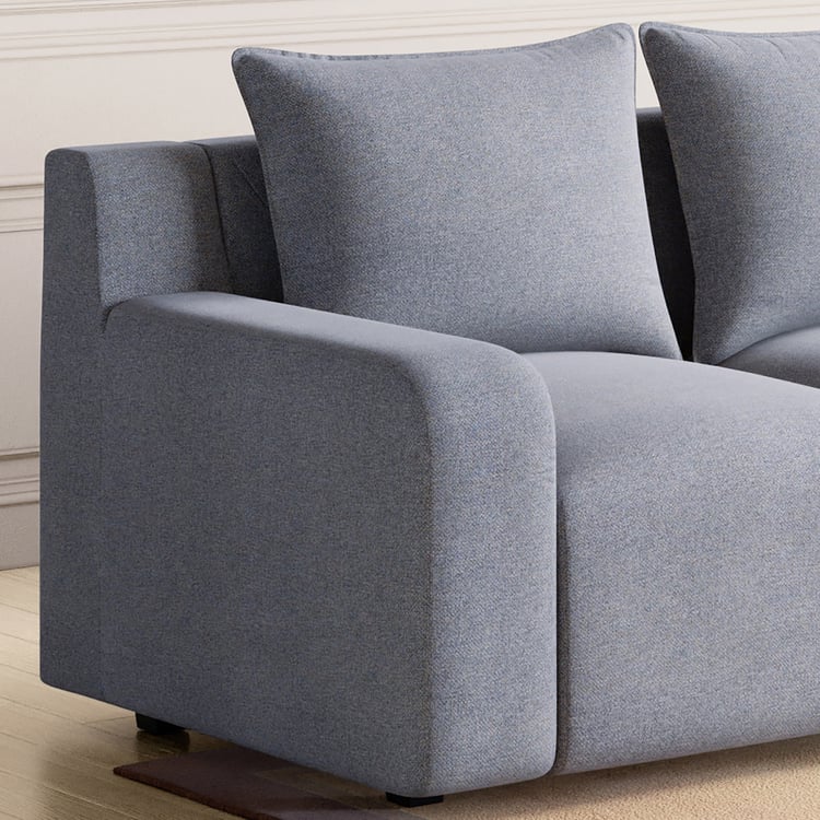 Chrono Fabric 4-Seater Sofa with Ottoman - Grey