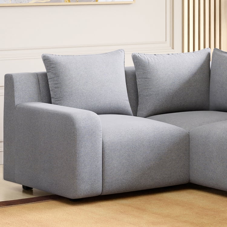 Chrono Fabric 5-Seater Corner Sofa - Grey