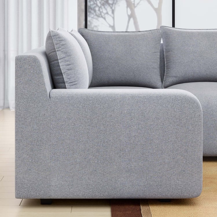 Chrono Fabric 5-Seater Corner Sofa - Grey