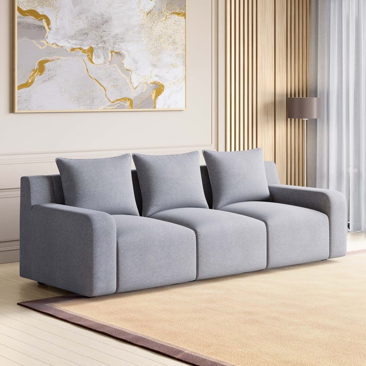 Chrono Fabric 3-Seater Sofa - Grey