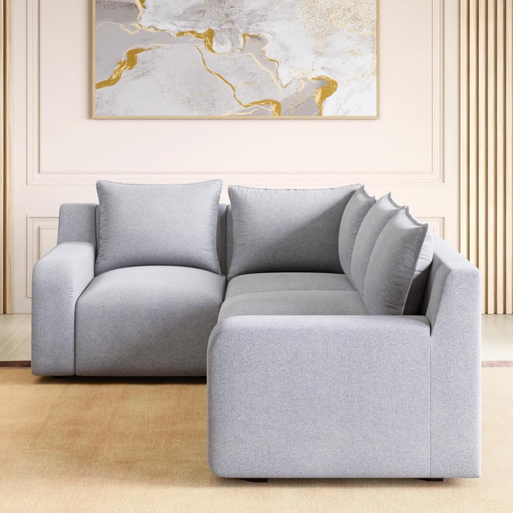 Chrono Fabric 4-Seater Left Corner Sofa - Grey