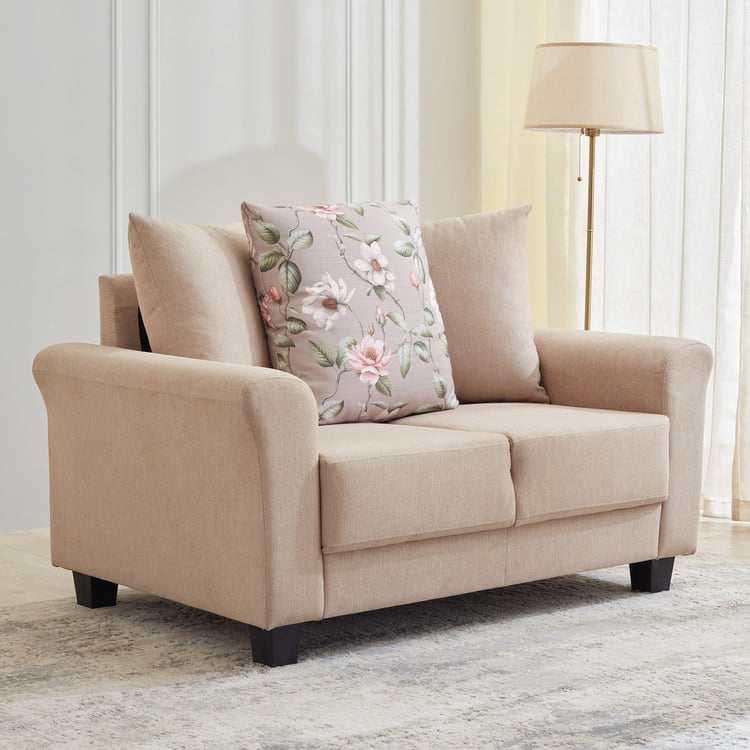 Helios Florence Fabric 2-Seater Sofa with Cushion - Beige