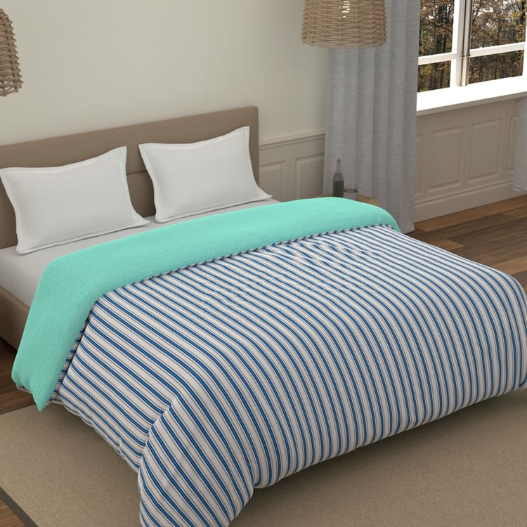 PORTICO Morning Glory Cotton Striped Double Comforter