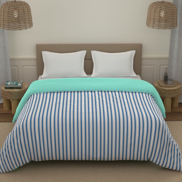 PORTICO Morning Glory Cotton Striped Double Comforter