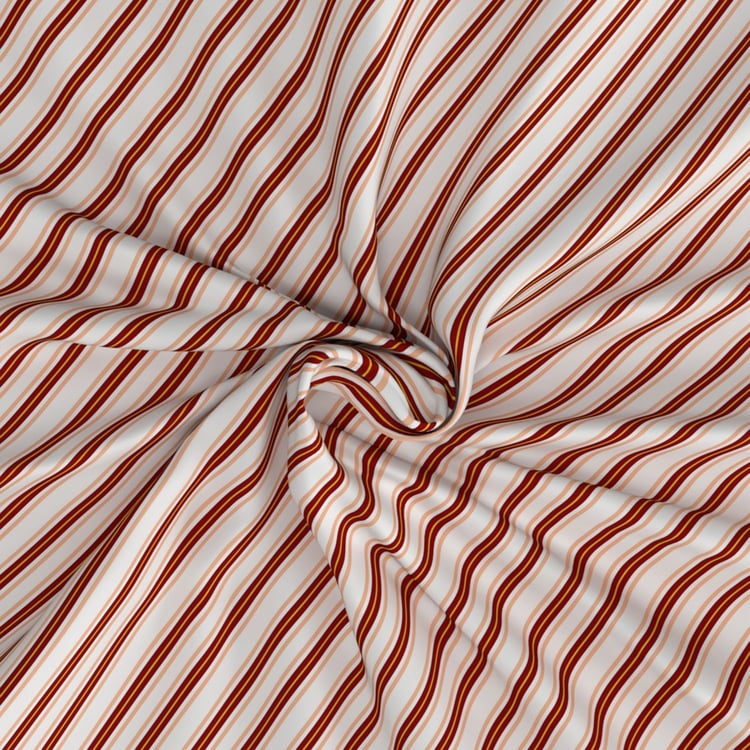 PORTICO Morning Glory Cotton 144TC Striped 3Pcs Queen Bedsheet Set