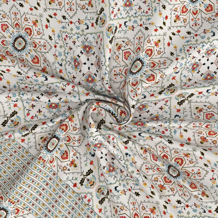 PORTICO Folkore Cotton 210TC Printed 3Pcs Super King Bedsheet Set
