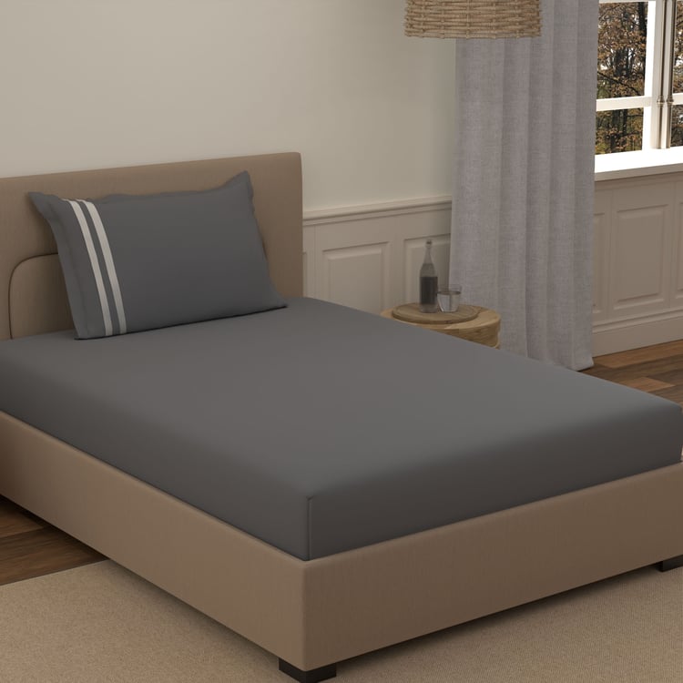 PORTICO Satin Premium Cotton 250TC 2Pc Single Bedsheet Set