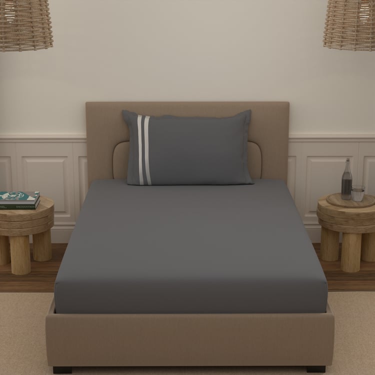 PORTICO Satin Premium Cotton 250TC 2Pc Single Bedsheet Set