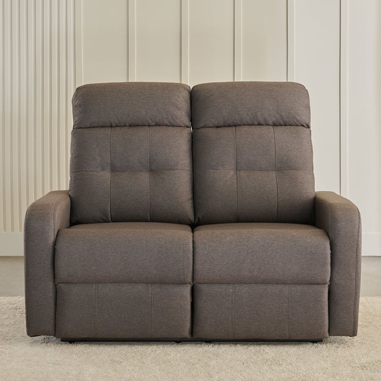 Helios Toledo Fabric 2-Seater Recliner - Brown