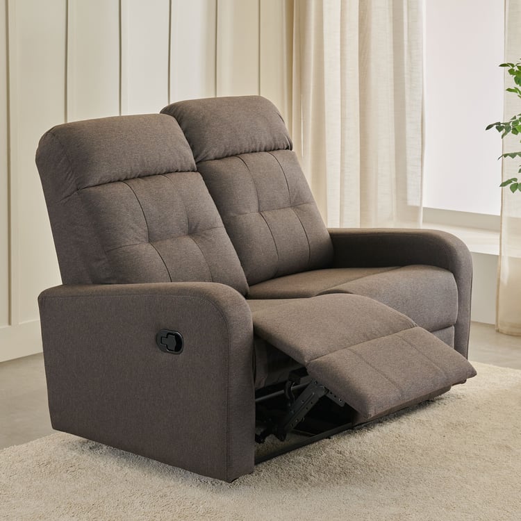 Helios Toledo Fabric 2-Seater Recliner - Brown