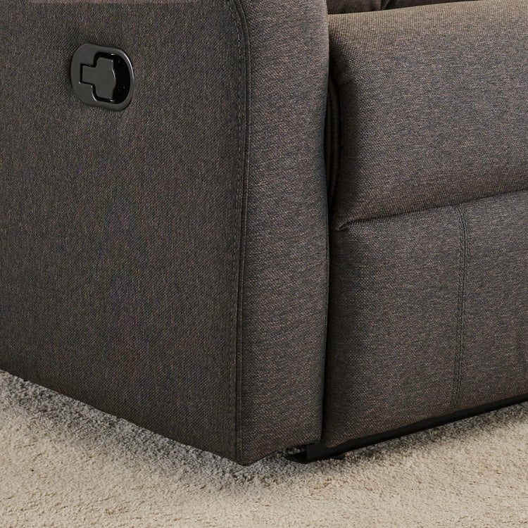 Helios Toledo Fabric 2-Seater Recliner - Brown