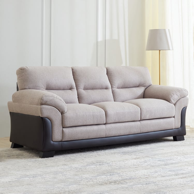 Helios Aries Fabric 3-Seater Sofa - Beige