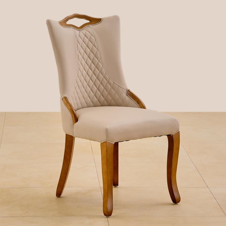 Prince NXT Set of 2 Faux Leather Dining Chairs - Beige