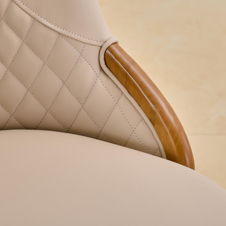 Prince NXT Set of 2 Faux Leather Dining Chairs - Beige