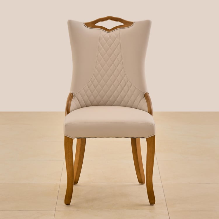Prince NXT Set of 2 Faux Leather Dining Chairs - Beige