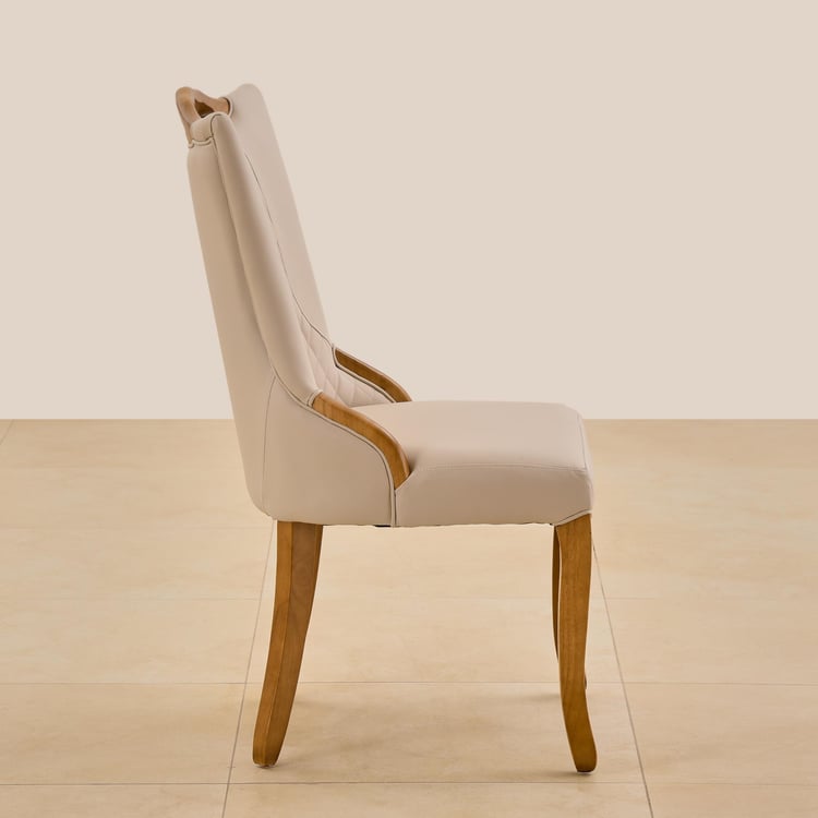 Prince NXT Set of 2 Faux Leather Dining Chairs - Beige