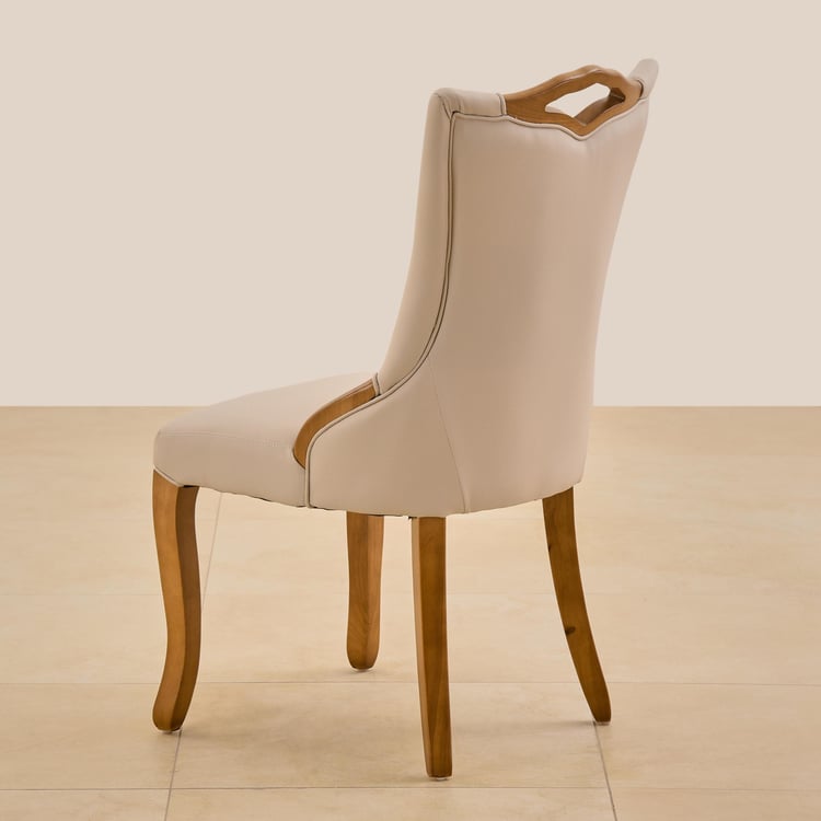 Prince NXT Set of 2 Faux Leather Dining Chairs - Beige
