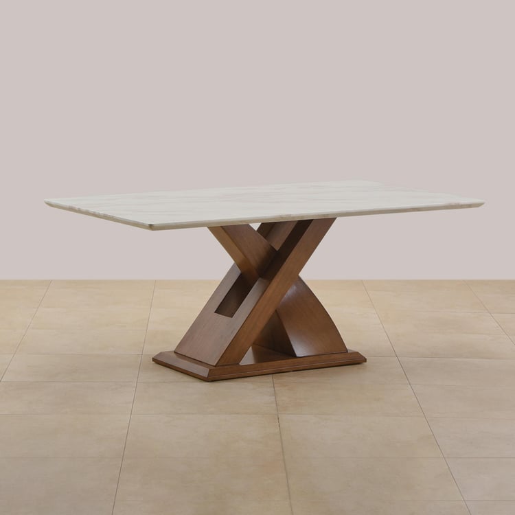 Prince NXT Faux Marble 6-Seater Dining Table - White