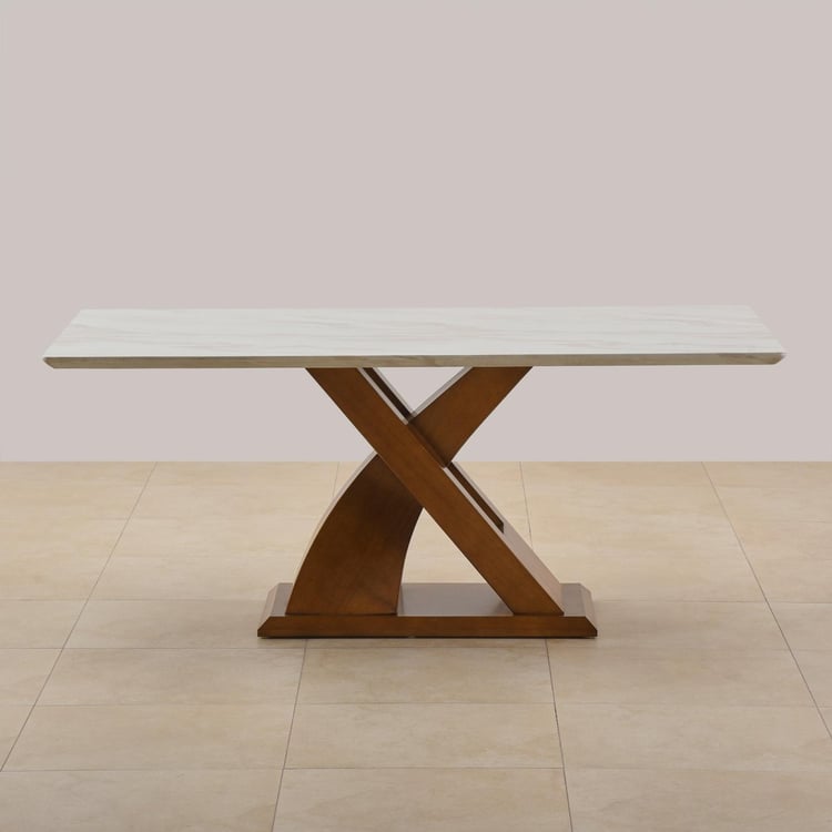Prince NXT Faux Marble 6-Seater Dining Table - White