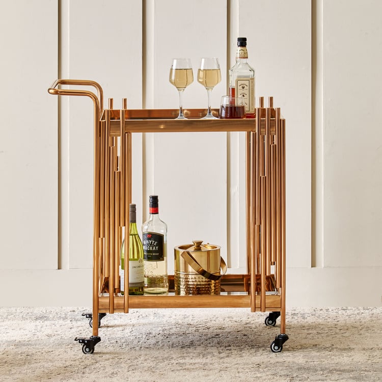 Dessert Glass Top Serving Trolley - Black