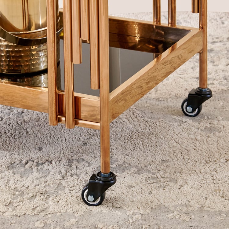 Dessert Glass Top Serving Trolley - Black