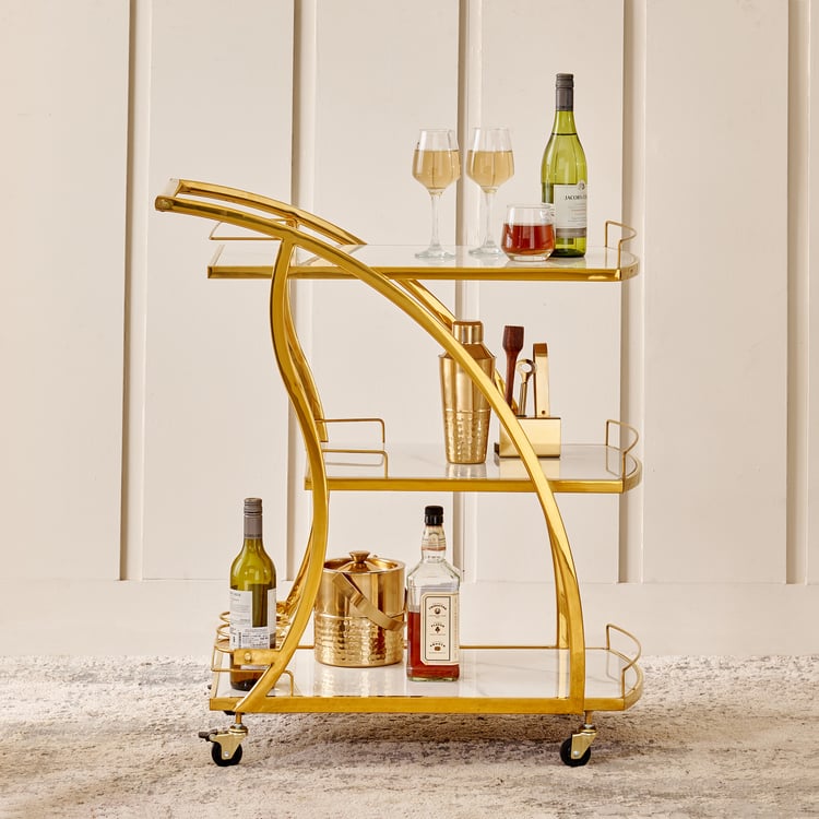 Lance Serving Trolley - Gold