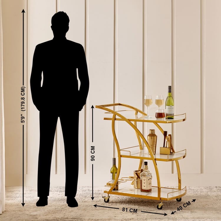 Lance Serving Trolley - Gold