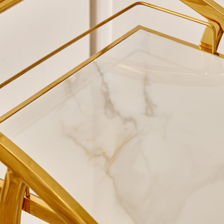 Lance Serving Trolley - Gold