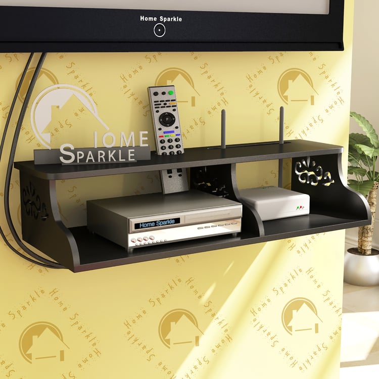 HOME SPARKLE Set Top Box Wall Shelf - Black