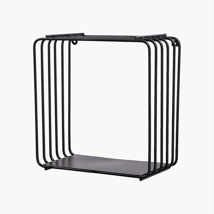 HOME SPARKLE Metal Wall Shelf - Black