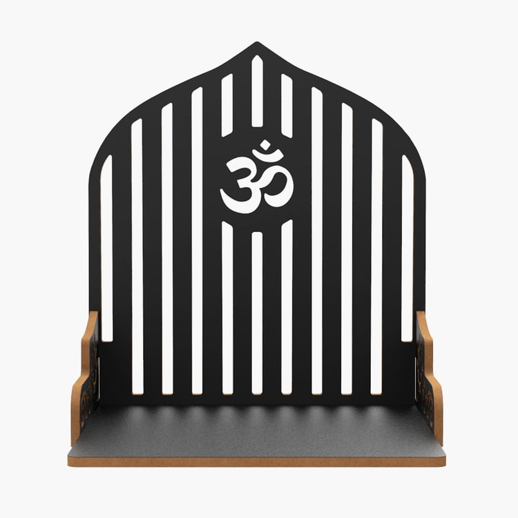 HOME SPARKLE Om Mandir Wall Shelf  - Black