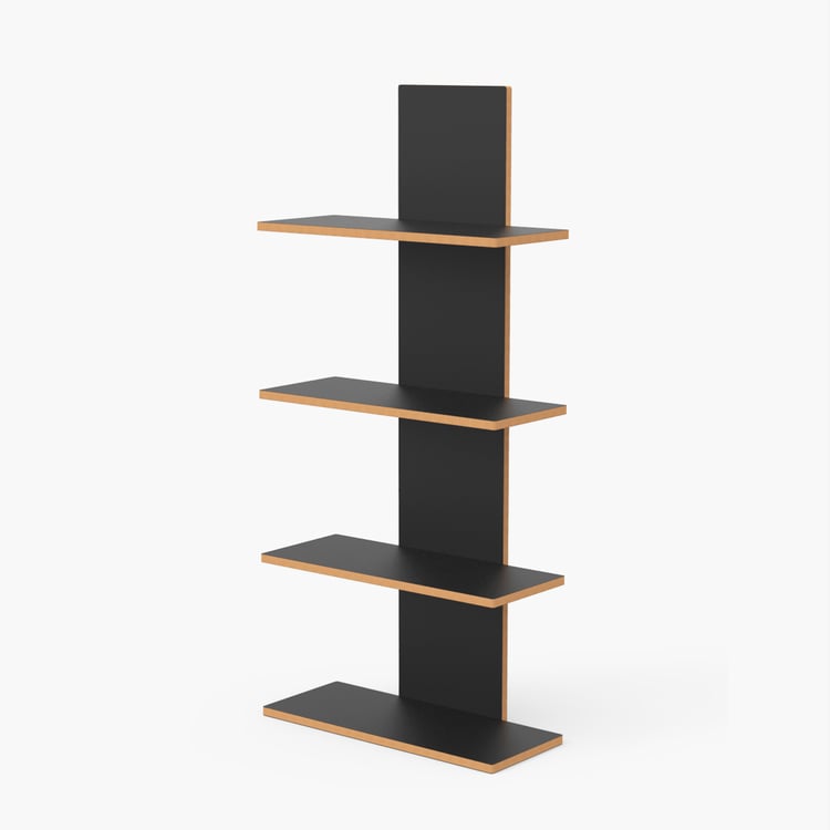 HOME SPARKLE Column 4-Tier Wall Shelf - Black