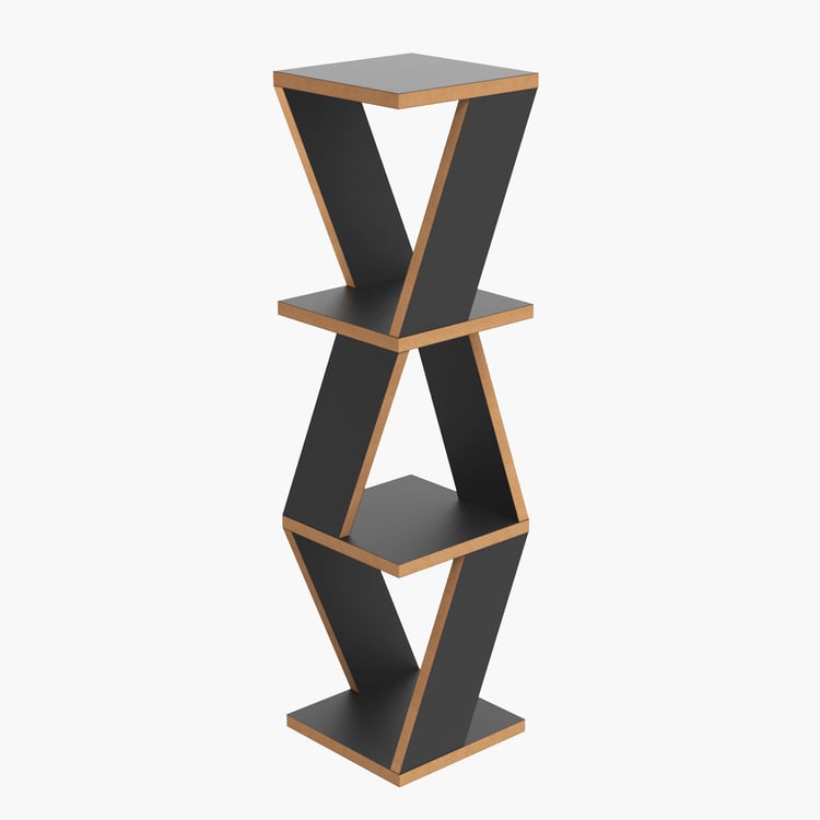 HOME SPARKLE 3-Tier Corner Wall Shelf - Black