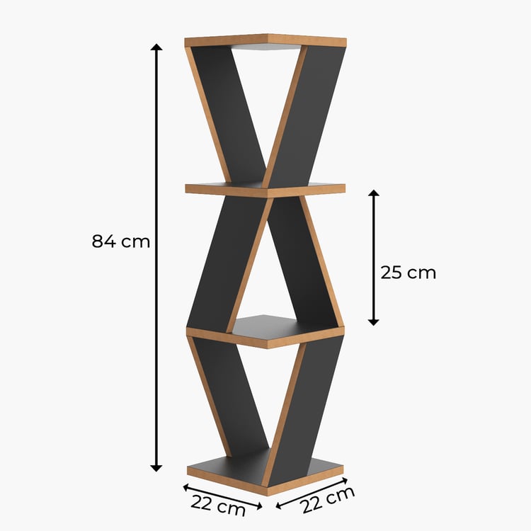 HOME SPARKLE 3-Tier Corner Wall Shelf - Black