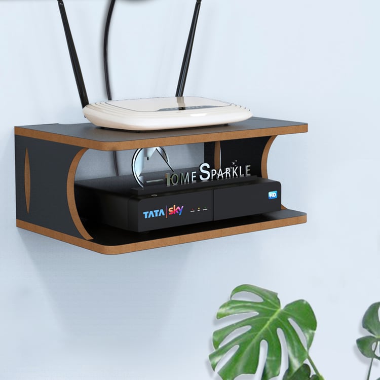 HOME SPARKLE Set-Top Box and Wi-Fi Router Stand - Black