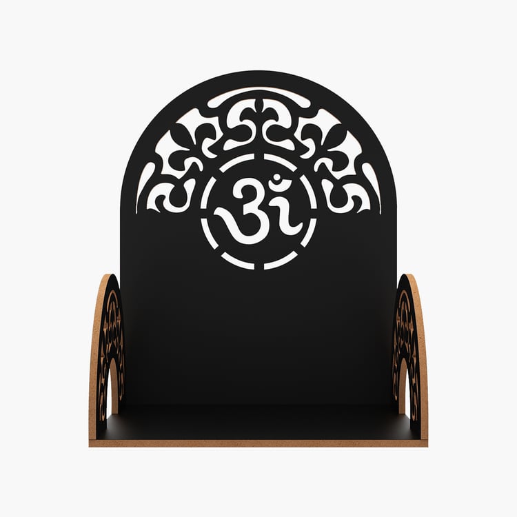 HOME SPARKLE Om Mandir Wall Shelf  - Black