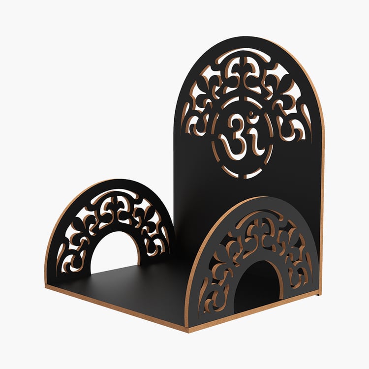 HOME SPARKLE Om Mandir Wall Shelf  - Black