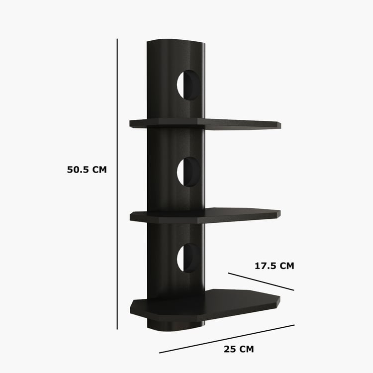 HOME SPARKLE 3-Tier Wall Shelf - Black