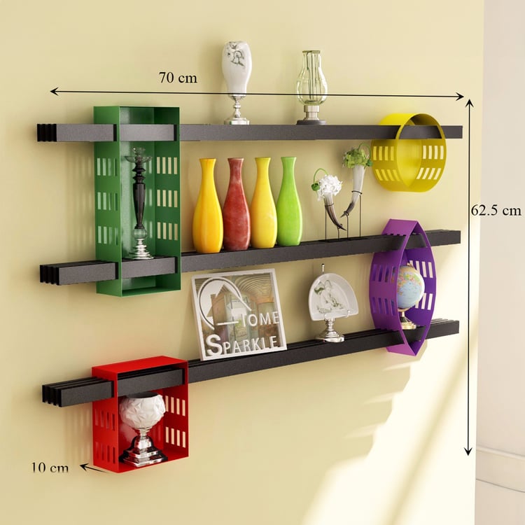 HOME SPARKLE Metal DIY Cubic Wall Shelves