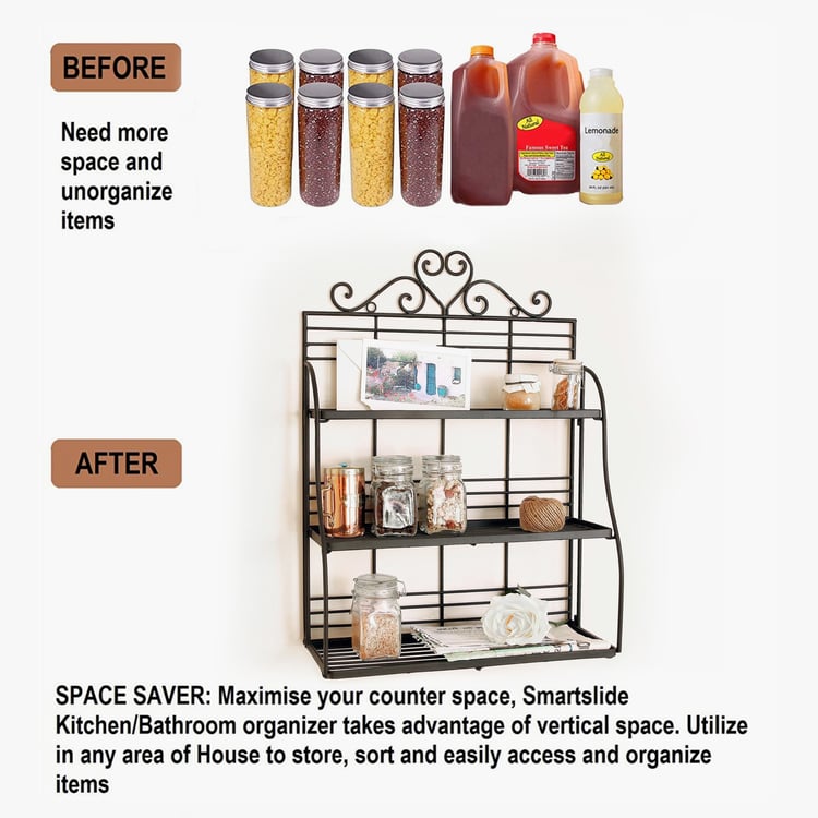 HOME SPARKLE Metal 3-Tier Kitchen Rack